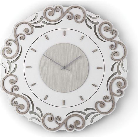 Orologio tondo parete D30 senza numeri in legno laminato BRC