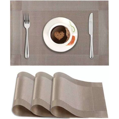 Set De Sous-Plats - PVC Résistant À La Chaleur - Lavables - Double Face - Pour Table À Manger Cuisine Restaurant - 6 Pièces (1/5)
