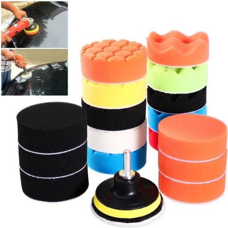 WINOMO 19 Pcs 3 Pouces Éponge Polissage Tampons Ensemble de Kit avec M10 Adaptateur EPONGE DE POLISSAGE - BONNETTE DE POLISSAGE (1/4)
