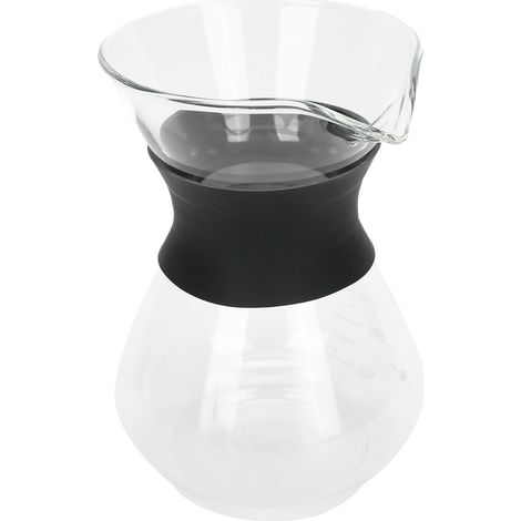 Verseuse à café en verre réutilisable 400ml avec filtre inox, cafetière manuelle à infusion, kit de préparation. (1/5)