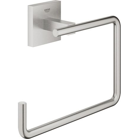 GROHE QuickFix - Start Cube - Toallero de anilla - Acabado Supersteel 40975DC0 (atornillar o pegar) (1/4)
