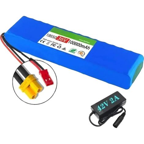 Batterie Électrique, 36V, Capacité 100Ah, Chargeur XT30 JST (1/2)