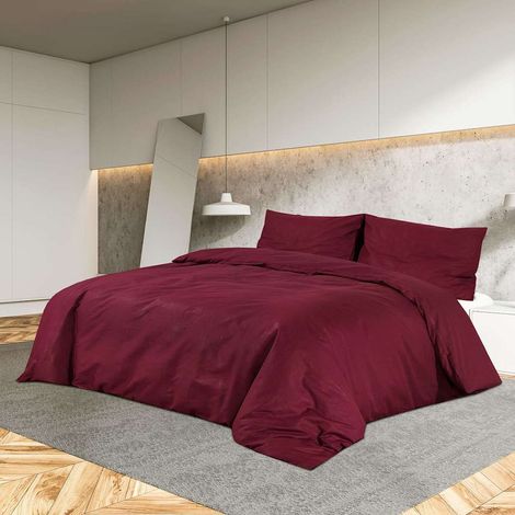 Ensemble de housse de couette Bordeaux 200x220 cm Microfibre (1/5)