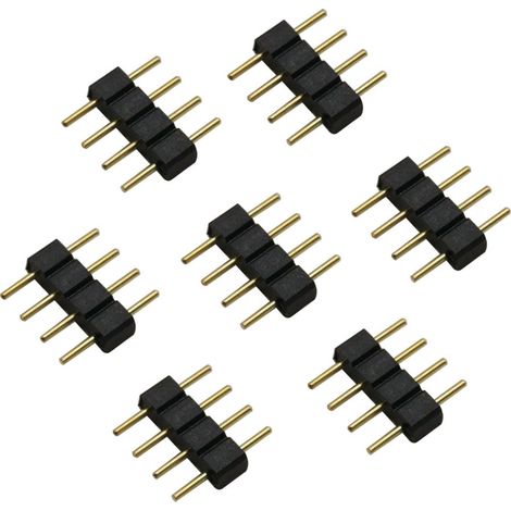 Connecteur pour bande LED RGB 4 broches, 2,54 mm noir, stock important disponible.