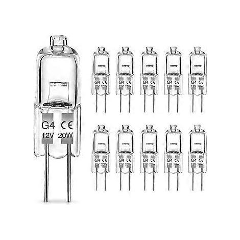 G4-Halogenlampen, 20 W, 12 V, Stiftsockel, 2700 K warmweiß, 300 lm, Niedervolt-Halogenlampe, transparente Kapsellampe, 10er-Packung