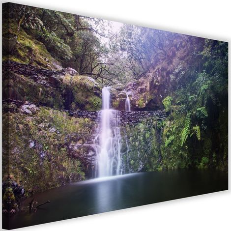 Tableau sur toile Cascade forêt nature 60x40 (1/5)