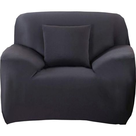 Housse de Fauteuil Canapé en Polyester Extensible Décor Salon Antipoussière Couvertures et Protecteur de Sofa (Noir) (1/5)