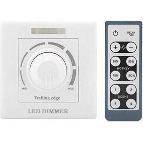 Variateur d'intensité LED, 220V 200W avec Télécommande Infrarouge Gradateur LED Interrupteur Universel Variateur de Lumière Button Interrupteurs Gradateur Commutateur (1/4)