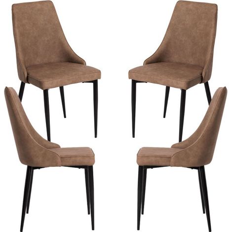 Packs Sillas Comedor - Pack 4 Sillas Stoik Vintage - Marrón (1/5)