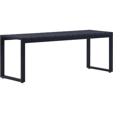 Banc de jardin, 120,5 cm, panneau PS noir. (1/5)
