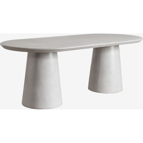 Mesa de comedor ovalada 220x95 cm en cemento Noemi SKLUM             