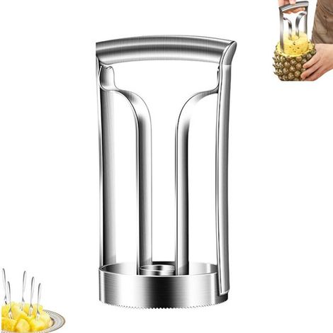 pièce - Éplucheur à ananas - Trancheuse à ananas professionnelle - Argent - 20 x 10 x 8 cm - Convient pour les ananas, les poivrons et les mangues - Argent durable et de haute qualité (1/5)