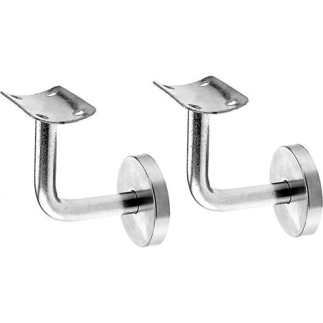 Support de main courante en 2 parties, fixation murale en acier inoxydable, accessoires inclus. (1/3)