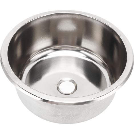 Évier RV 304 Inox rond 295x130mm, grande capacité, résistant à la rouille, pour camping-car et bateau (1/5)