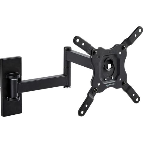 Support Mural Pour Téléviseur, Mouvement Complet, Pivotant et Inclinable, Pour Téléviseurs ou Écrans Plats et Incurvés 12 à 40 Pouces Jusqu’à 36kg, Support TV, VESA max. 200x200mm, Noir (1/5)