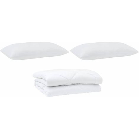 Couette avec oreillers avec oreiller 3 pcs,Duvet Blanc Microfibre CFW11613 (1/5)