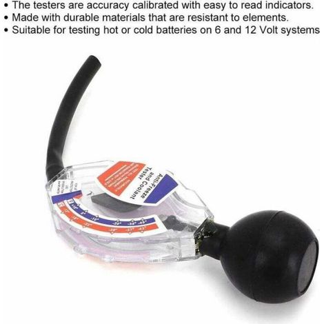 Testeur De Liquide De Refroidissement - Testeur De Densité Pour Antigel - Compatible 6 V 12 V 24 V - Pour Batterie Automobile - Unité ×1 (1/4)