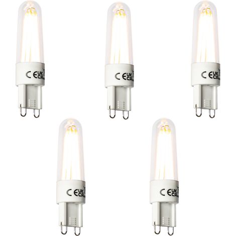 LUEDD Juego de 5 Bombilla de filamento LED G9 2.5W 240lm 2300K
