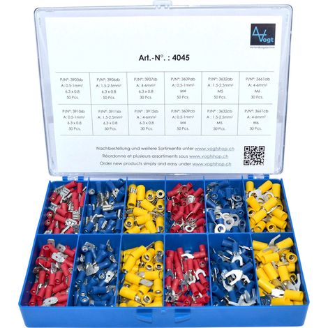 Vogt Verbindungstechnik 4045 Quetschverbinder-Sortiment 0.50 mm² 6 mm² Rot, Blau, Gelb 520 St.