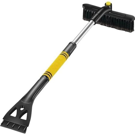 Spazzola da neve retrattile 3 in 1, in PVC, girevole, rimovibile, 64-80 cm, nero/giallo (1/5)