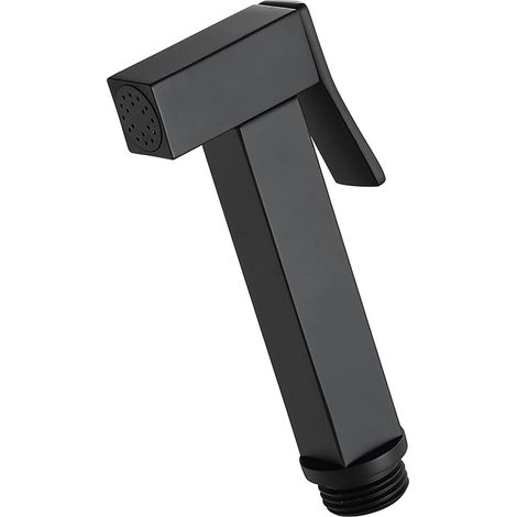 Pulvérisateur de Bidet Carré en Laiton - Douchette WC Murale Noire pour Nettoyage Hygiénique Salle de Bain (1/5)