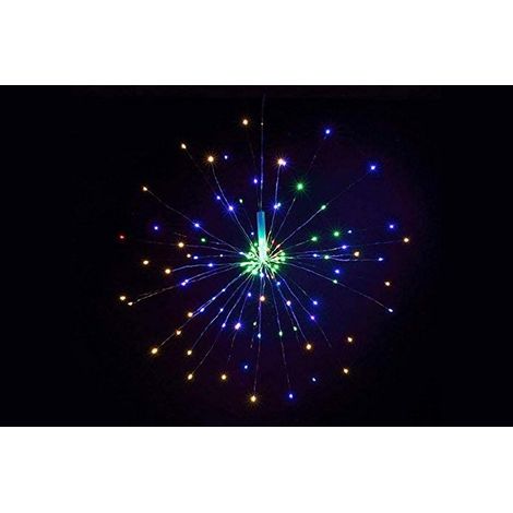 Guirlande lumineuse solaire à 200 LED, effet feu d'artifice, étanche, 40 branches (1 paquet, couleur) (1/4)