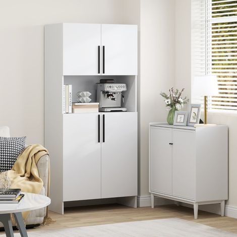 Mobile contenitore da cucina 79 x 40 x 175 cm bianco in truciolare DESVIAE (1/5)