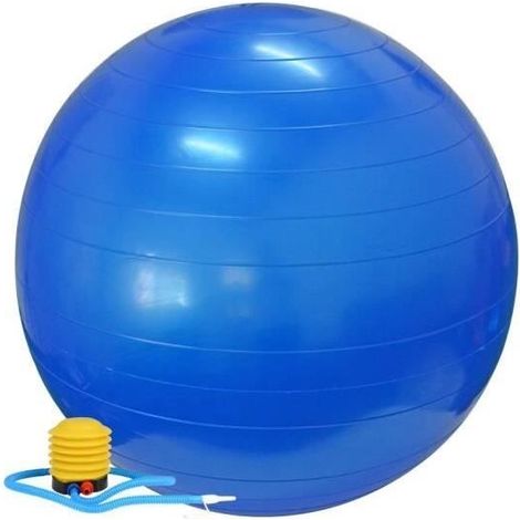 Gymnastikball für Pilates, Yoga und Rückentraining mit Pumpe – Blau, Durchmesser 65 cm, Größe S