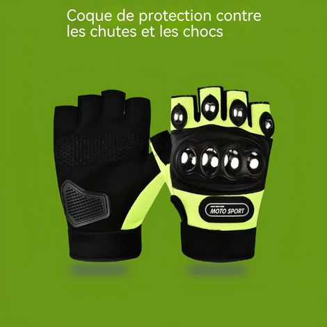 Gants sport demi-doigts légers pour homme, modèle estival antidérapant adapté au VTT, vélo de route et moto