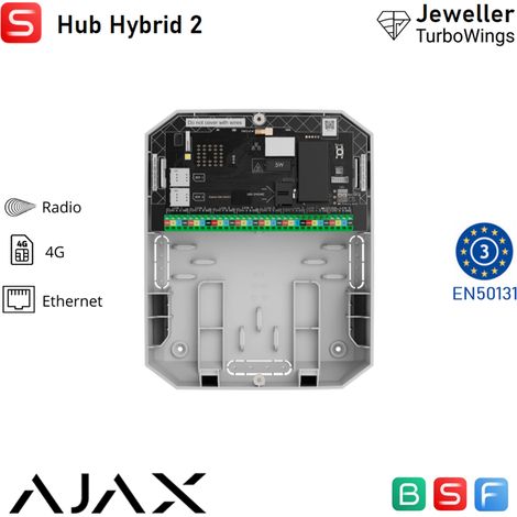 142513 - Superior - Superior Hub Hybrid 2 - Hybrid-Zentrale für Konfigurationen mittlerer und großer Größe - Farbe white - Ajax professionelle Sicherheit