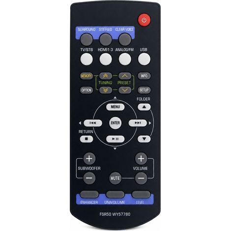 Mando a distancia compatible con barra de sonido Yamaha FSR50 WY57780 (1/5)