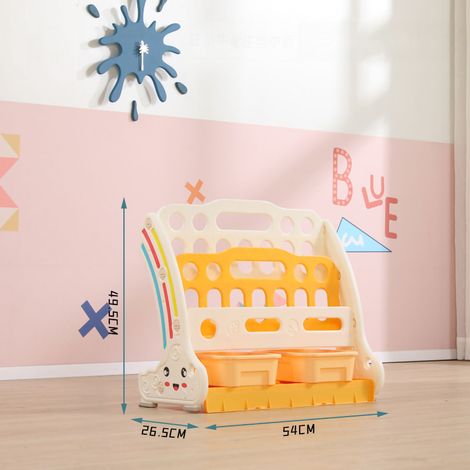 Bibliothèque d'Éveil Pour Enfant Triangle Évolutive, Plastique Éco-Friendly Multi-Couleur, Storage Livres Image 3 Étages 54x49.5x26.5cm, Éducation Montessori Livre Jeux (1/4)