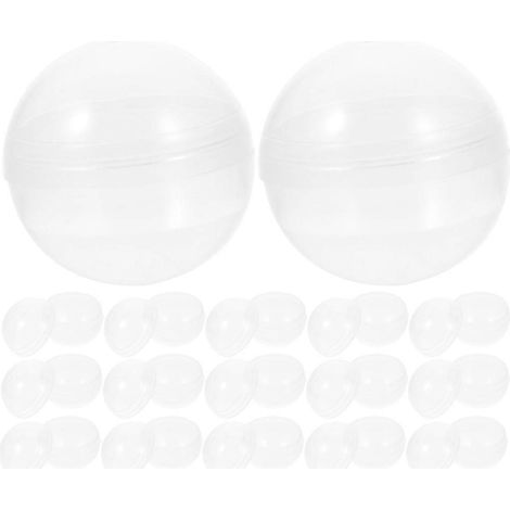 Lot de 20 boules de rangement transparentes pour machines à pinces, pouvant être remplies, pour présenter des boules rondes et transparentes.-8X8CM-Transparent (1/3)