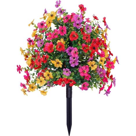 Darciamou Künstlicher Blumenstecker, mehrfarbig, 56 cm, UV-beständig, realistischer Kunststoff, Dekoration für den Garten, 1 Stück (1/5)
