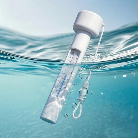 Thermomètre de piscine flottant – Thermomètre de température de l'eau avec cordon – Grand format, facile à lire et incassable – Accessoire pour piscines intérieures et extérieures, spas, jacuzzis et a (1/5)