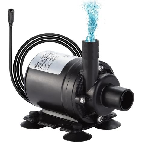1 Pompe à eau DC 12V, Débit 800L/H, Hauteur 5M, Submersible pour Aquarium, Bassin, Fontaine (1/5)