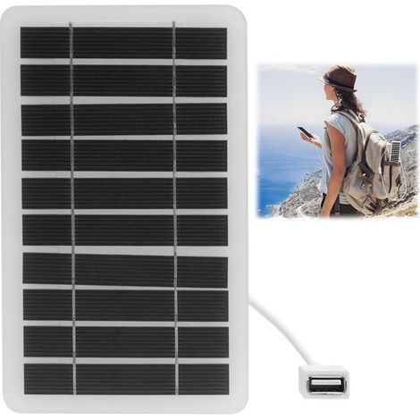 Tragbares 5-V-2-W-Solarpanel mit USB-Anschluss wasserdicht robustes Design für den Outdoor-Einsatz beim Camping Wandern und anderen für (1/5)