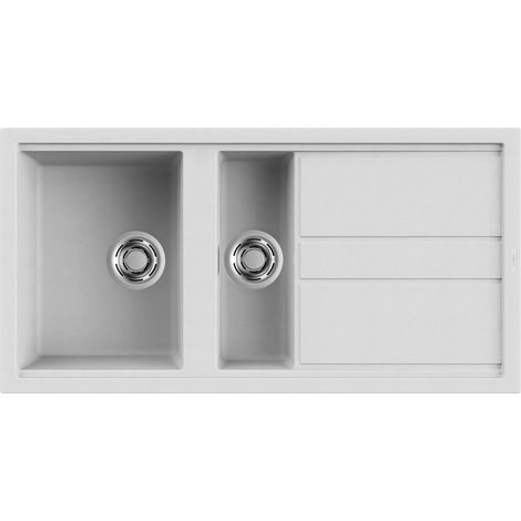 Lavello Elleci Incasso 2 vasche 100x51 Best 475 Granitek Bianco LGB47568 (1/3)