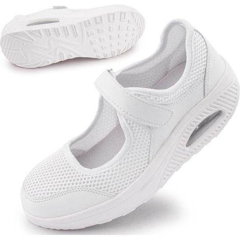 Femmes Confortable Travail Infirmière Chaussures Antidérapantes Réglable Respirant Walking Buffer Fitness Casual Nursing Orthèse Baskets Légères (1/5)