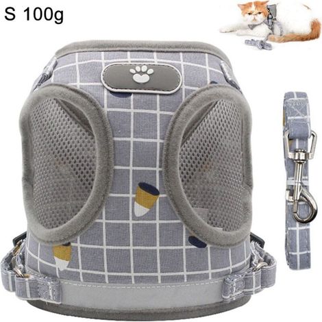 Katzengeschirr avec une Laisse Softgeschirr pour Chat de Poitrine Cat Harness Katzengarnitur ausbruchsicher réglable Katzenweste (1/5)