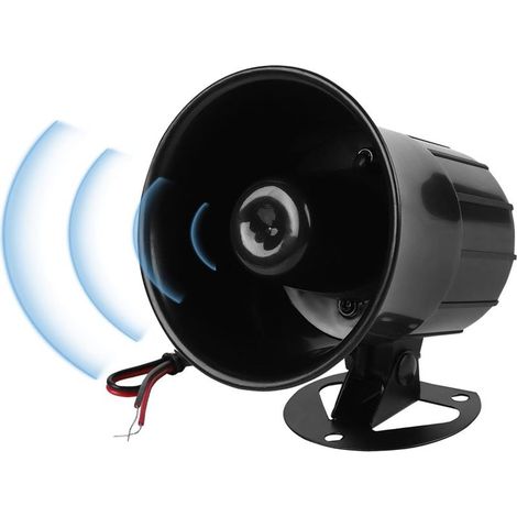 120 dB DC 12V Alarmsirene mit Lautsprecher, Alarmsirene mit Kabel, Sicherheitshorn für den Innen- und Außenbereich (1/5)