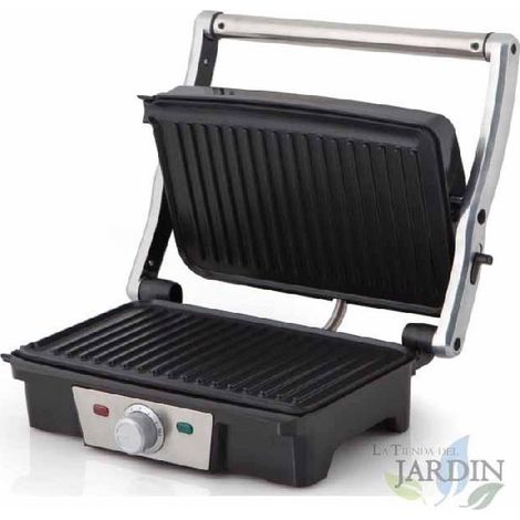 GRILL EDELSTAHL Orbegozo. Platte mit Antihaftbeschichtung. Gesundes Kochen ohne Öle. Leistung: 1.500 W.