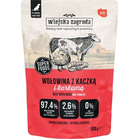Wiejska Zagroda cibo umido per cani Manzo Anatra 500g (1/3)
