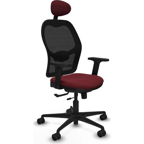 Chaise de bureau piqueras y crespo Jorquera noir rouge ajustable (1/2)