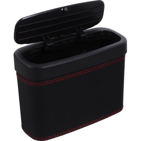 Trash Can with Lid Made of ABS and Artificial Leather