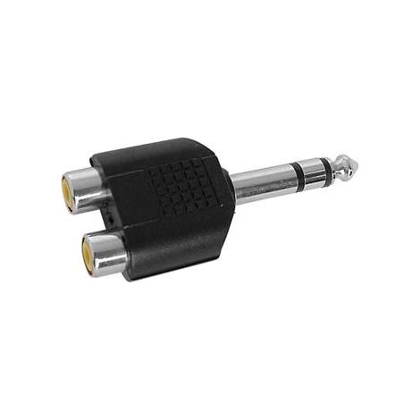 DOBLE CONECTOR RCA HEMBRA A JACK MACHO ESTÉREO 6.35mm