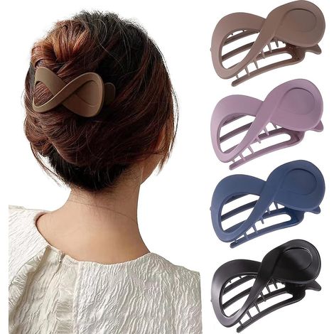 4 Pcs Pince Cheveux Noir Vintage, Grande Pince Cheveux Femme Epais Grosse Barrette Cheveux Femme Fille, Pince A Cheveux Femme Antidrapante Hair C (1/5)