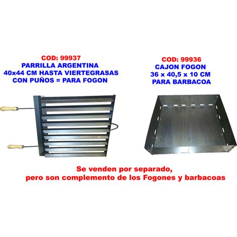 Grill argentin 40x44 cm avec égouttoir et poignées pour foyer