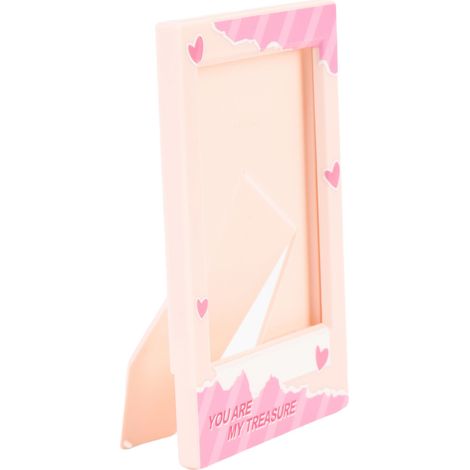 Petit cadre photo instantané de table en ABS PP rose, idéal pour les films de 7,6 cm (3 pouces). Parfait pour décorer un bureau ou la maison. (1/5)