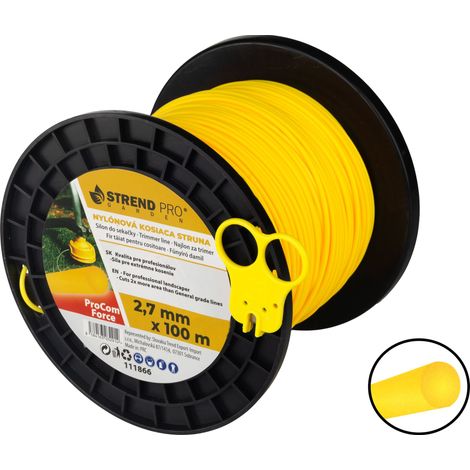 Mähfaden ProCom Force, 2,7 mm, Midi-Spool L-100 m, mit Schneider, rund